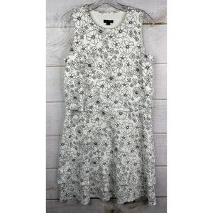 Wearever Dress Womens Petite S PS White Black Floral Sleeveless Stretch